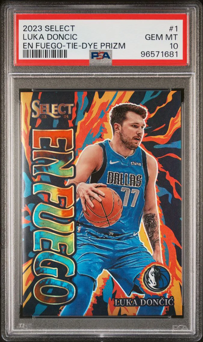 2023 #1 Luka Doncic PSA 10 Panini Select EN Fuego