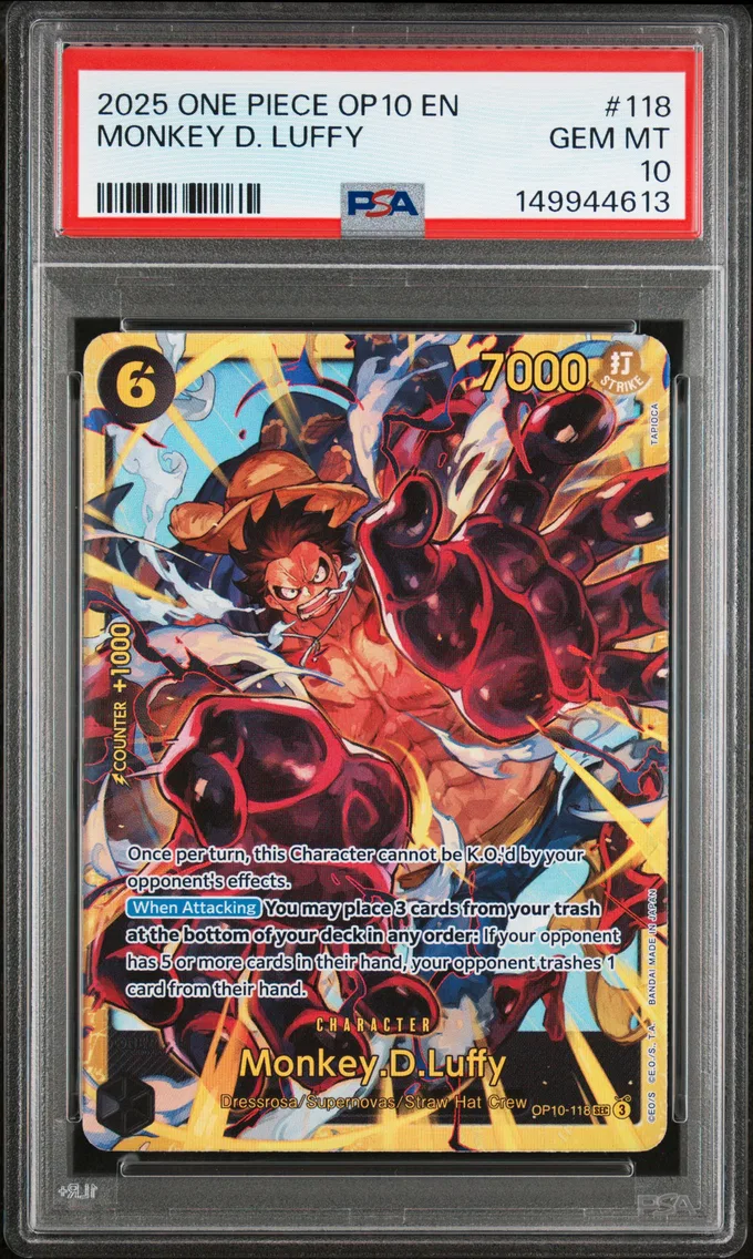2025 #118 Monkey D. Luffy PSA 10 One Piece OP10-Royal Blood