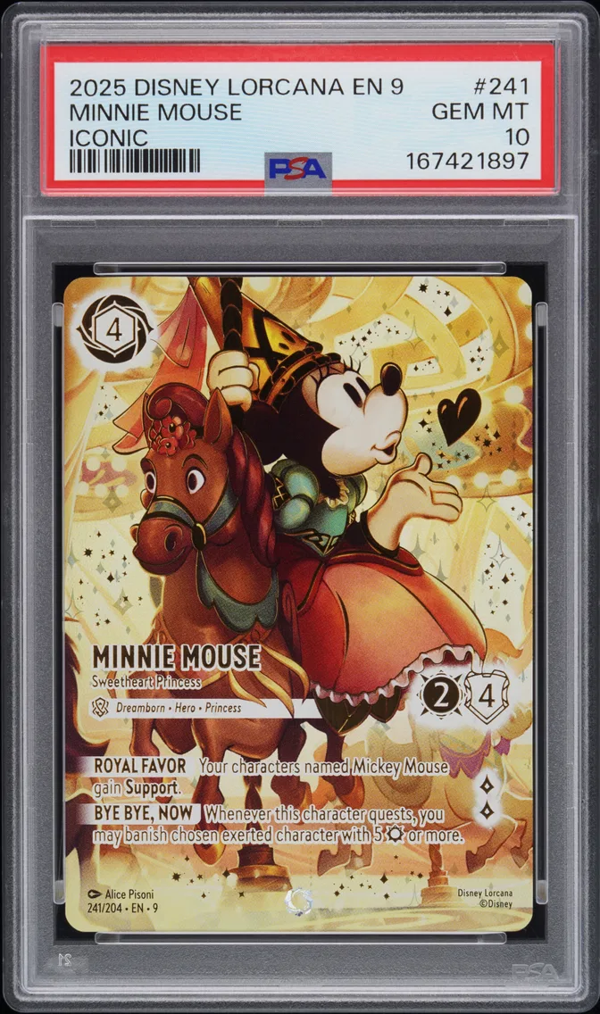 2025 #241 Minnie Mouse - Sweetheart Princess PSA 10 Disney Lorcana EN 9-Fabled