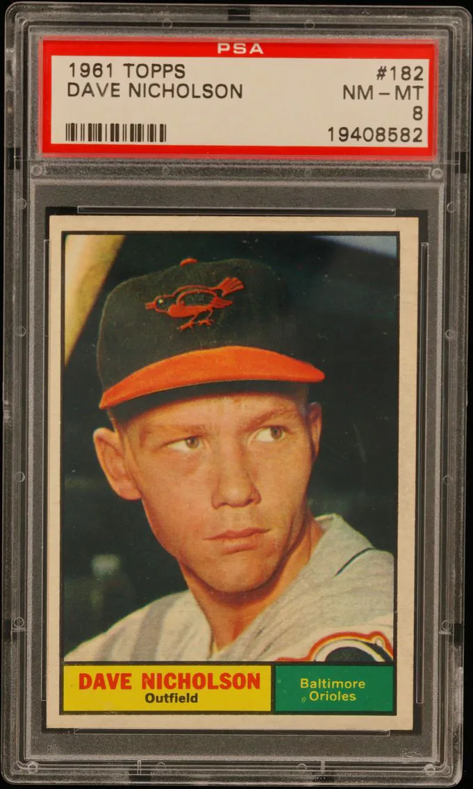 1961 #182 Dave Nicholson PSA 8 Topps