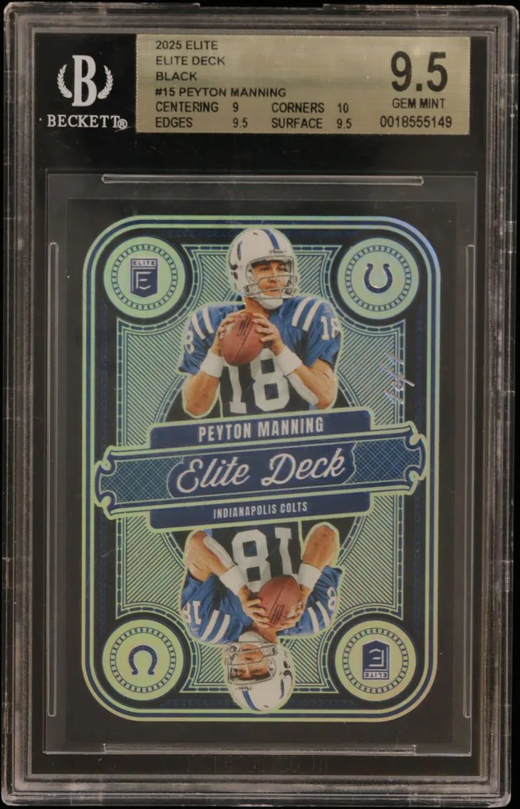 2025 #15 Peyton Manning BGS 9.5 Elite Elite Deck Black