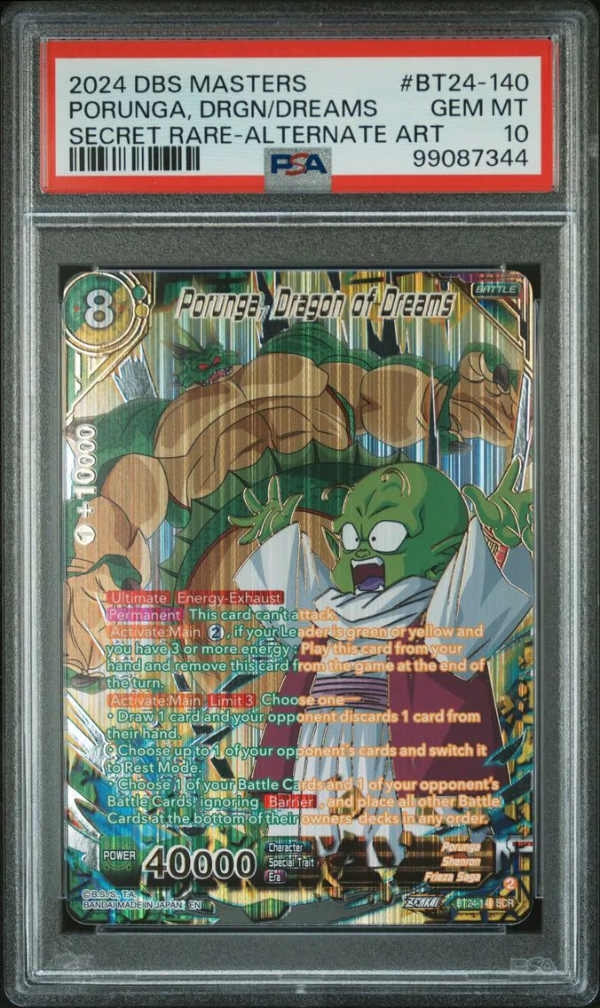 2024 #BT24-140 Porunga, Dragon of Dreams PSA 10 Dragon Ball Super Card Game Masters Series 24 Beyond Generations