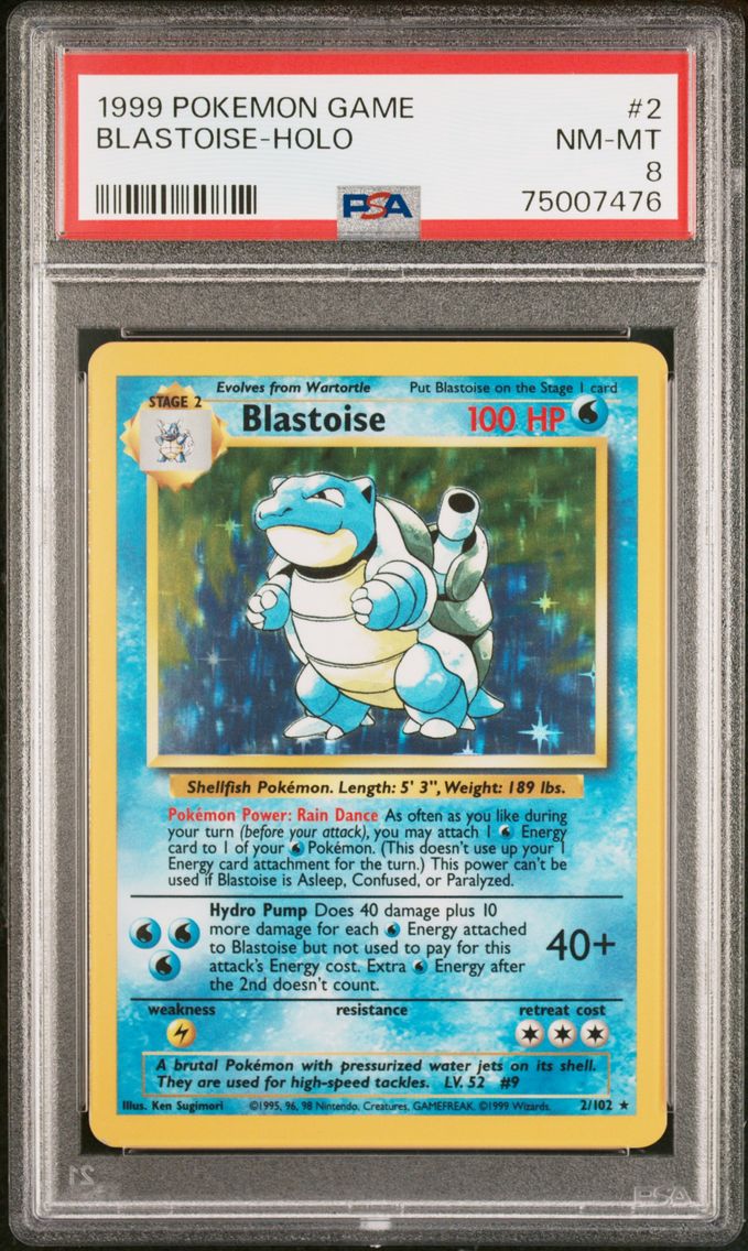 1999 #2 Blastoise-Holo PSA 8 Gam