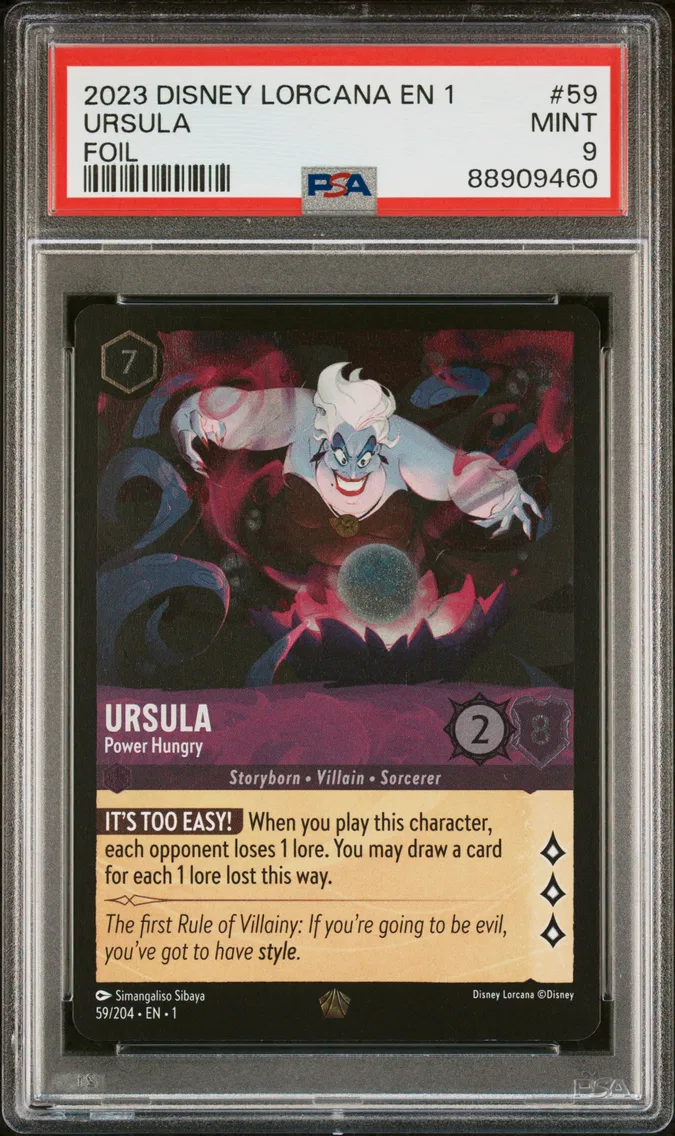 2023 #59 Ursula  - Power Hungry PSA 9 Disney Lorcana EN 1-the First Chapter