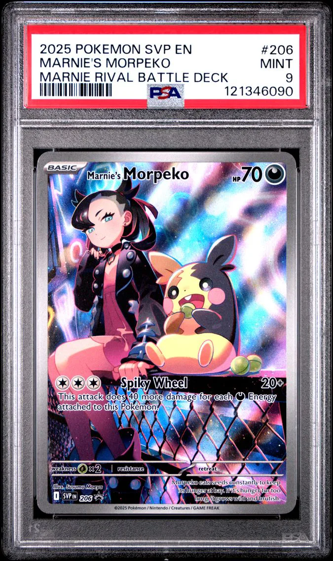 2025 #206 Marnie's Morpeko PSA 9 Svp EN-SV Black Star Promo Pokemon