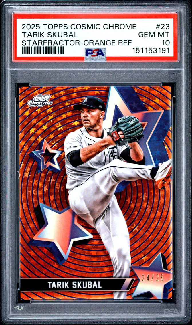 2025 #23 Tarik Skubal PSA 10 Topps Cosmic Chrome Starfractor