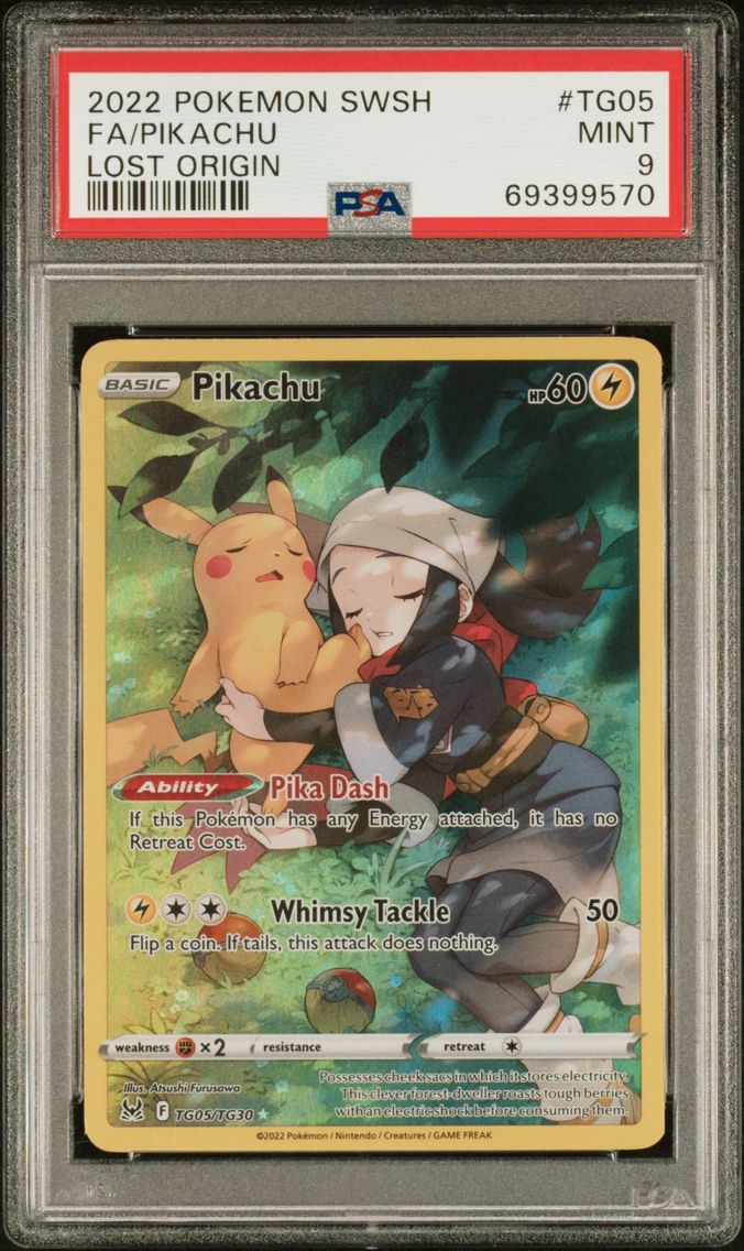 2022 #TG05 Full Art/Pikachu PSA 9 Sword & Shield Lost Origin Pokemon