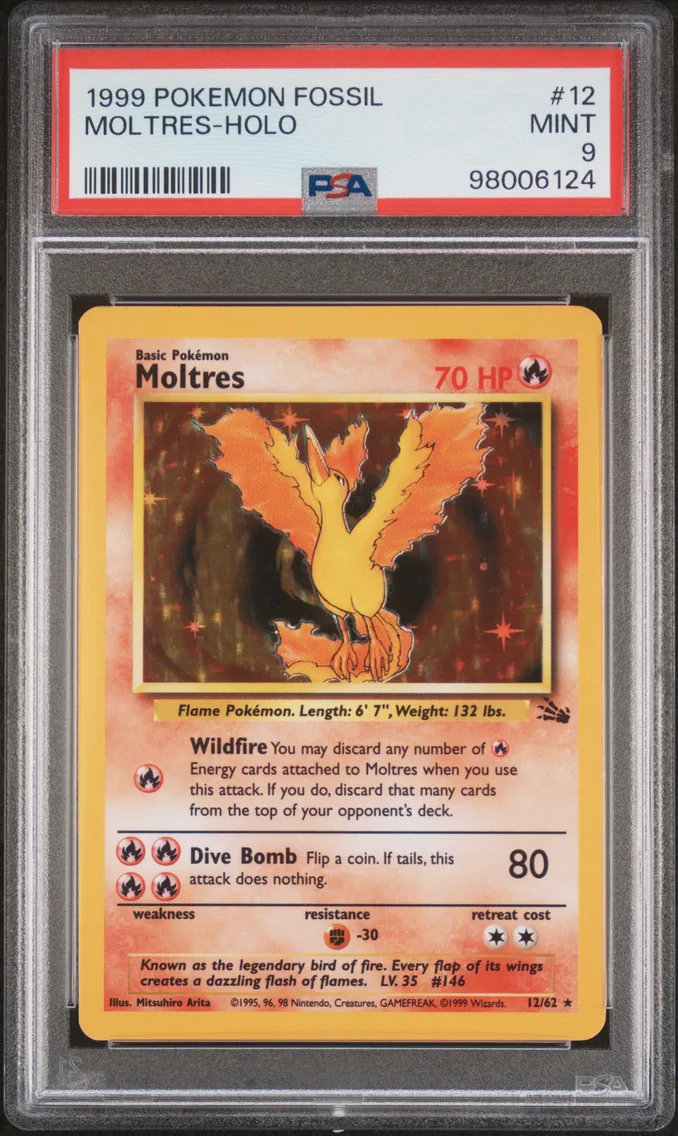1999 #12 Moltres-Holo PSA 9 Fossil