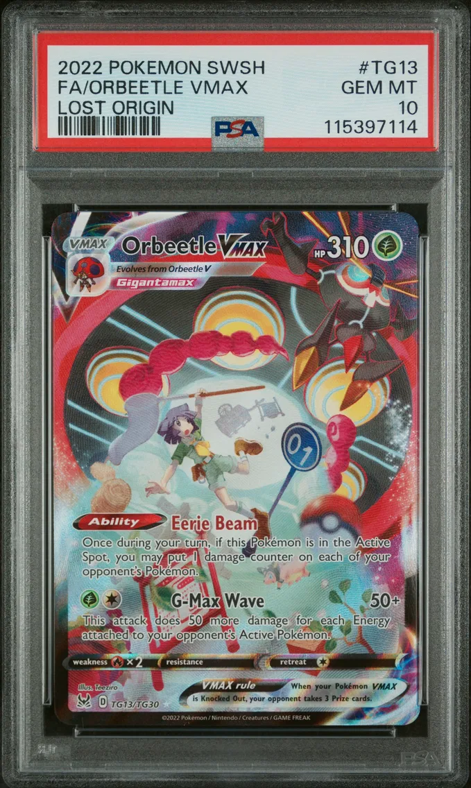 2022 #TG13 Full Art/Orbeetle Vmax PSA 10 Sword & Shield Lost Origin