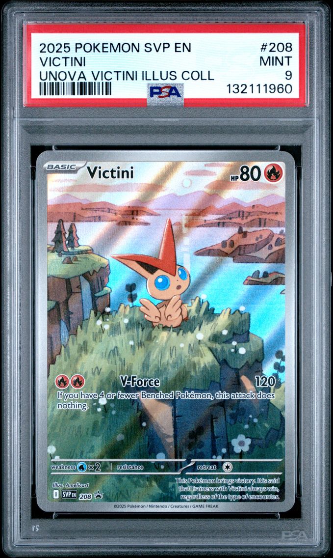 2025 #208 Victini PSA 9 Svp EN-SV Black Star Promo Pokemon