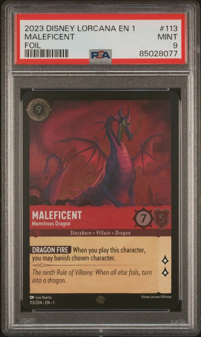 2023 #113 MALEFICENT PSA 9 Disney Lorcana EN 1-the First Chapter
