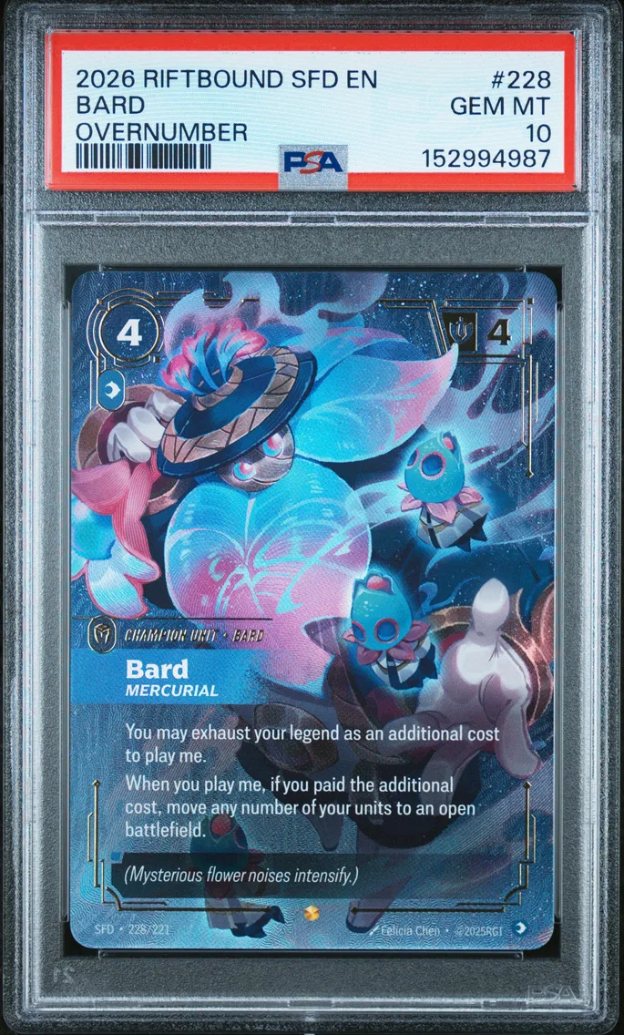 2026 #228 Bard - Mercurial PSA 10 Riftbound: League of Legends Sfd-Spiritforged