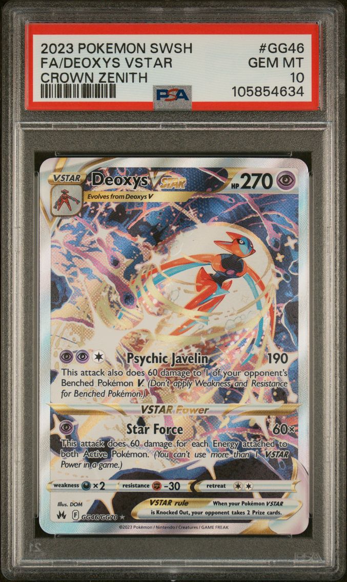2023 #GG46 Full Art/Deoxys Vstar PSA 10 Sword and Shield Crown Zenith Pokemon