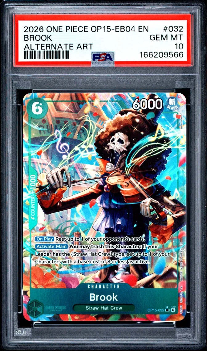 2026 #032 Brook PSA 10 One Piece OP15-EB04-Adventure on Kami's Island