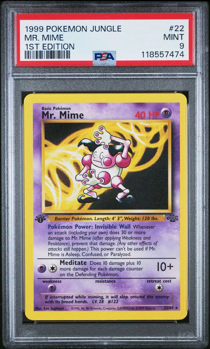 1999 #22 Mr. Mime 1st Edition PSA 9 Jungle Pokemon