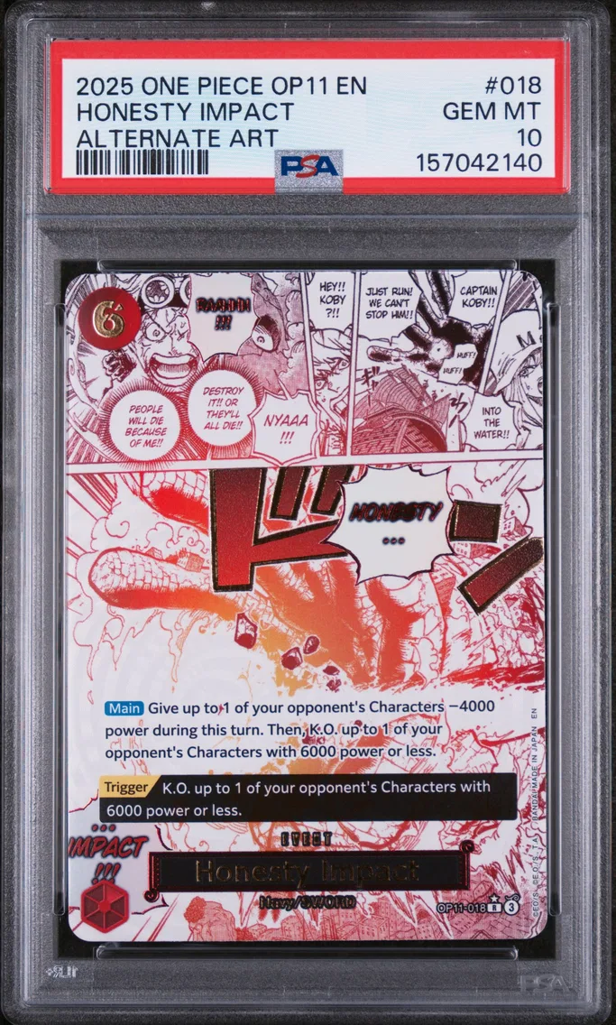 2025 #018 Honesty Impact PSA 10 One Piece OP11-A Fist of Divine Speed