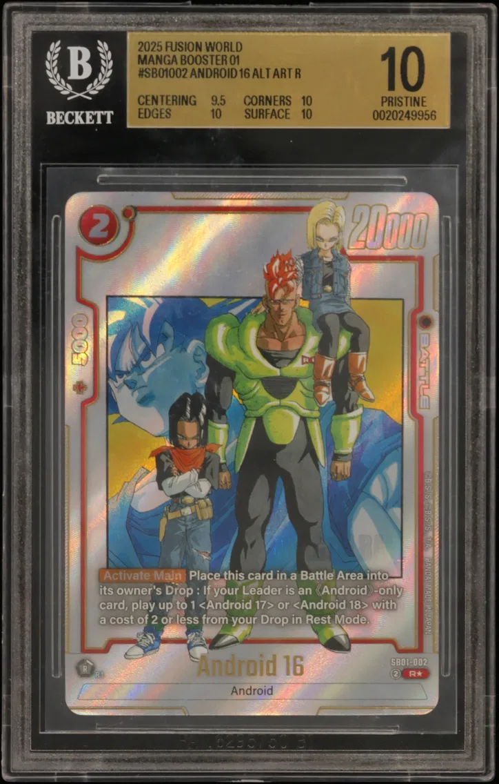 2025 #SB01002 Android 16 ALT ART R BGS 10 Dragon Ball Super Card Game Fusion World Manga Booster 01