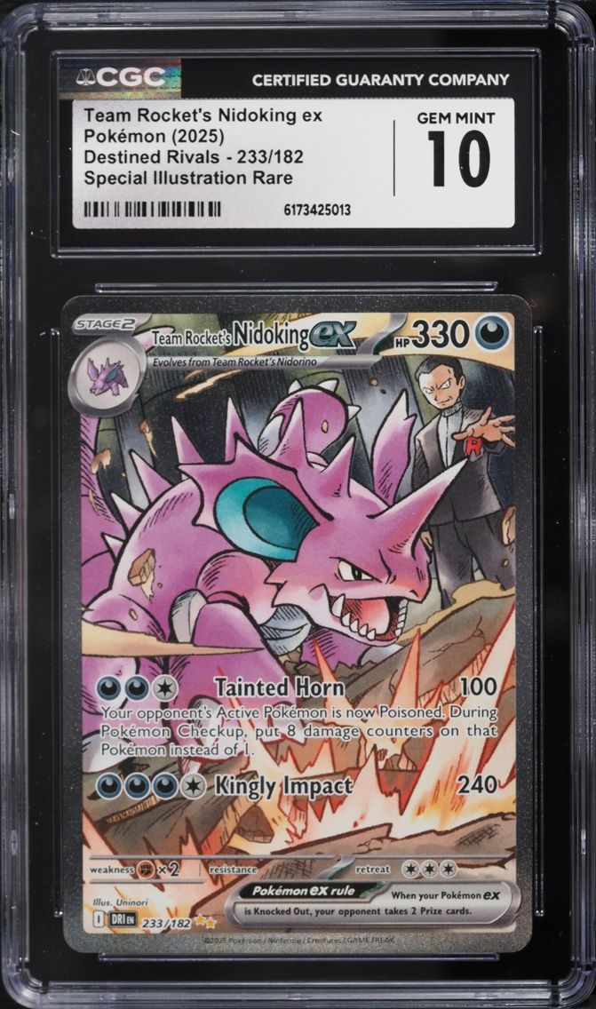 2025 Pokemon SV Destined Rivals SIR Team Rocket's Nidoking Ex #233 CGC 10 GEM MINT