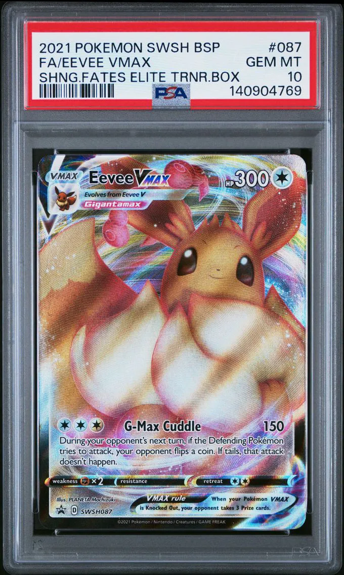 2021 #087 Full Art/Eevee Vmax PSA 10 Swsh Black Star Promo Pokemon