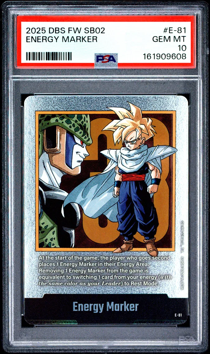 2025 #E-81 Energy Marker PSA 10 Dragon Ball Super Card Game Fusion World Manga Booster 02