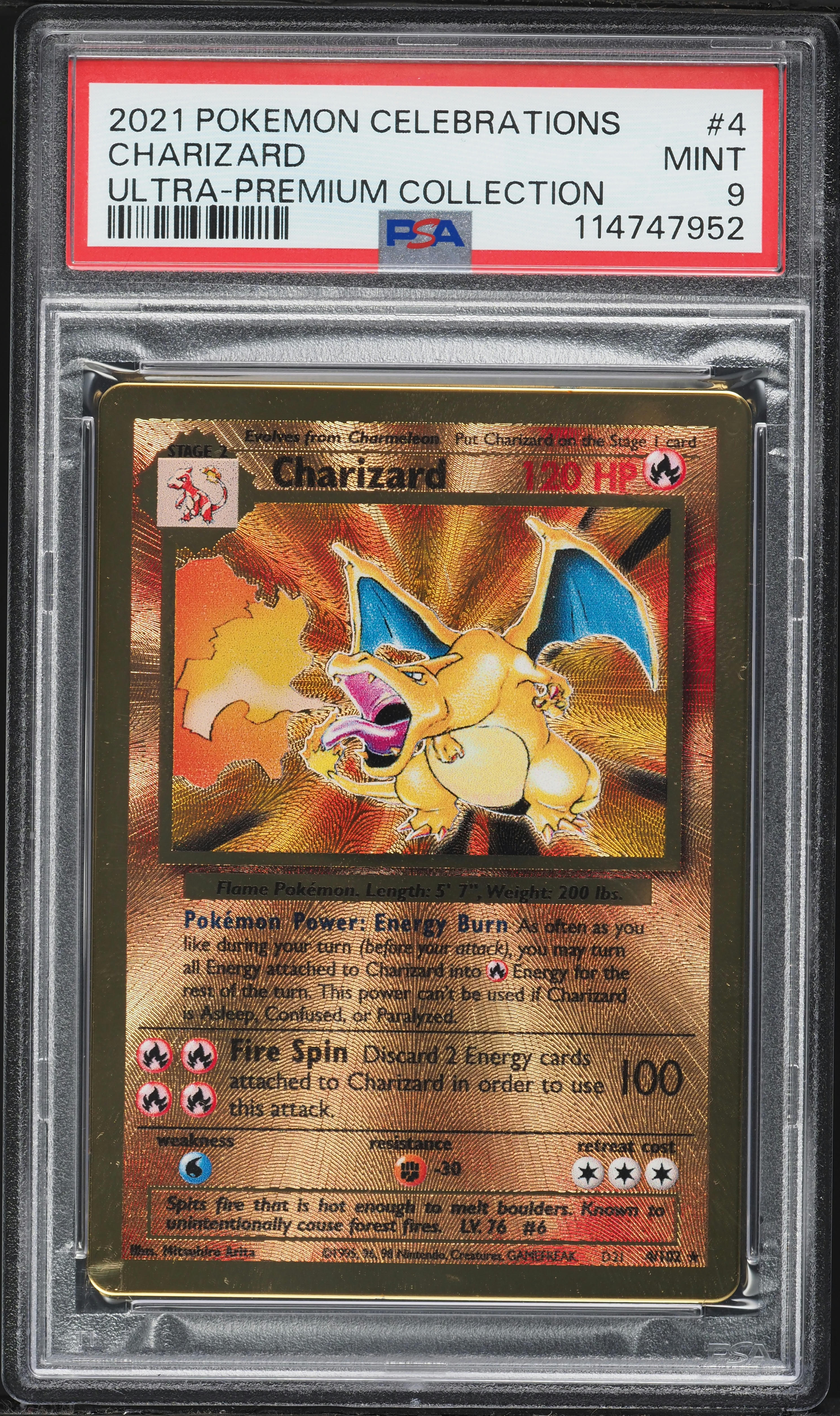 2021 #4 Charizard PSA 9 Celebrations Ultra-Premium Collection Pokemon ...