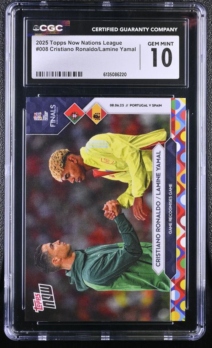 2025 #008 Cristiano Ronaldo/Lamine Yamal CGC 10 Topps Now Nations League