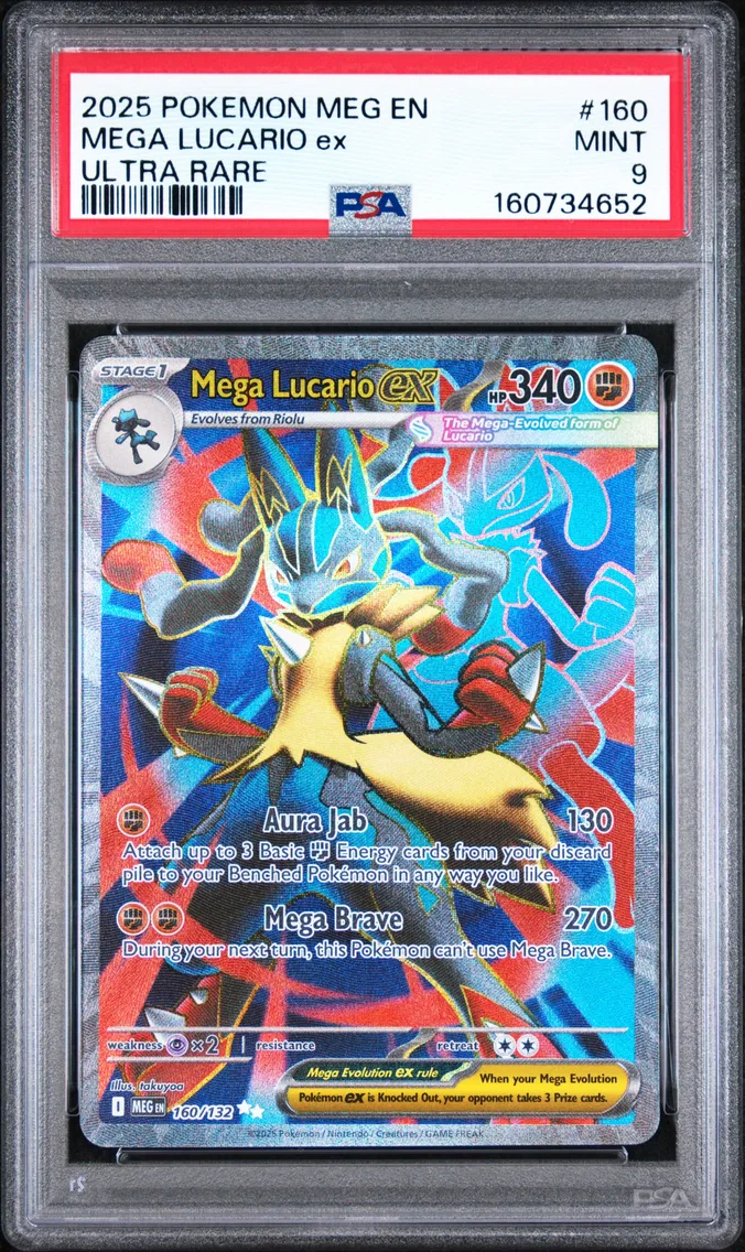 2025 #160 Mega Lucario EX PSA 9 Meg EN-Mega Evolution