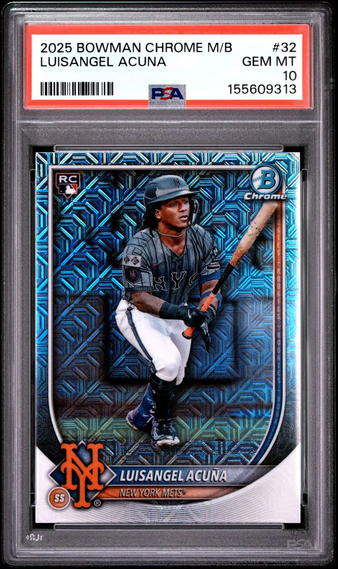2025 #32 Luisangel Acuna PSA 10 Bowman Chrome Mega Box