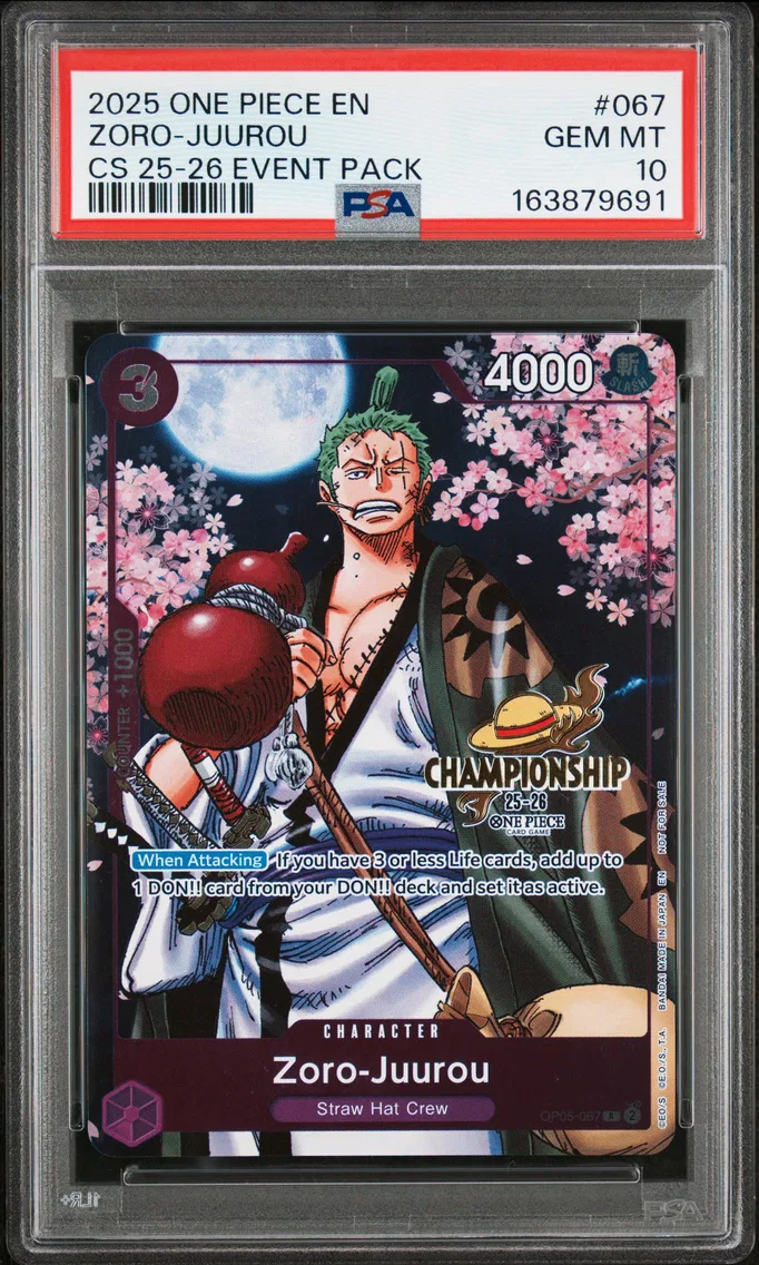 2025 #067 Zoro-Juurou PSA 10 One Piece Championship 2025-26 Event Pack