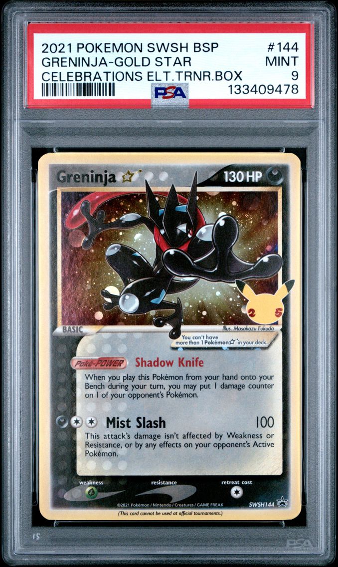 2021 #144 Greninja-Gold Star PSA 9 Swsh Black Star Promo Pokemon
