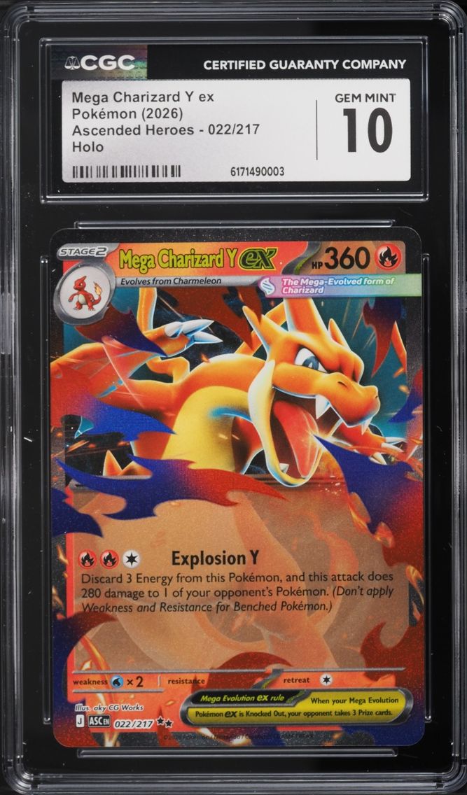 2026 Pokemon Mega Evolution Ascended Heroes Holo Mega Charizard Y Ex #22 CGC 10 GEM MINT