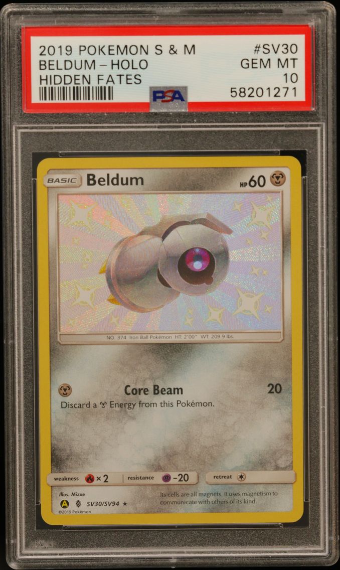 2019 #SV30 Beldum-Holo PSA 10 Sun & Moon Hidden Fates