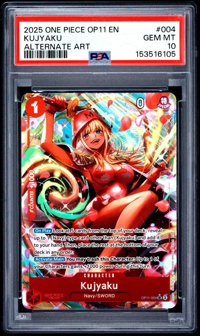 2025 #004 Kujyaku PSA 10 One Piece OP11-A Fist of Divine Speed