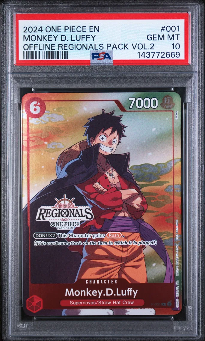 2024 #001 Monkey D. Luffy PSA 10 One Piece Offline Regionals Pack 2024 Vol.2