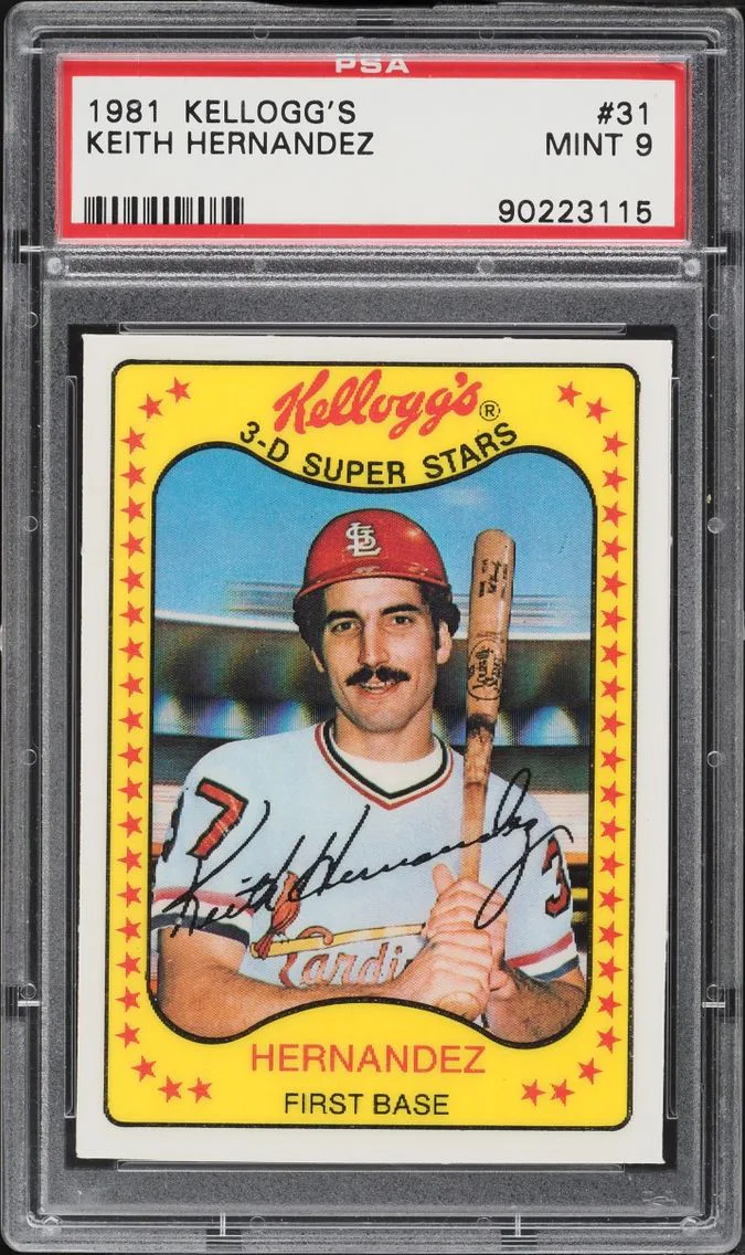 1981 #31 Keith Hernandez PSA 9 Kellogg's