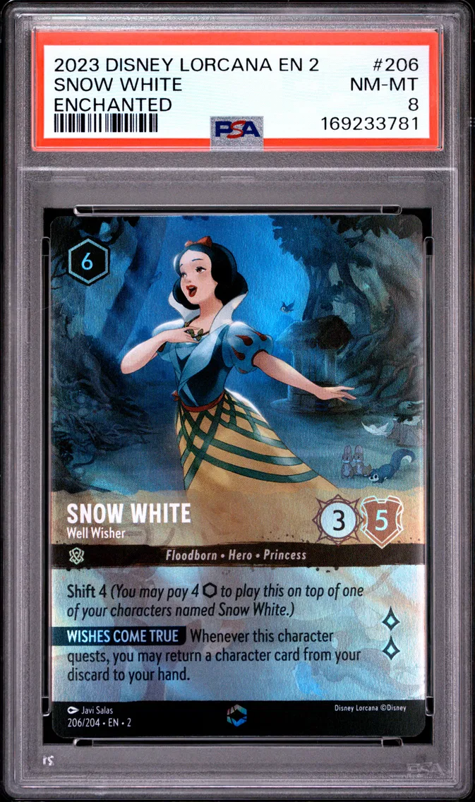 2023 #206 Snow White - Well Wisher PSA 8 Disney Lorcana EN 2-Rise of the Floodborn