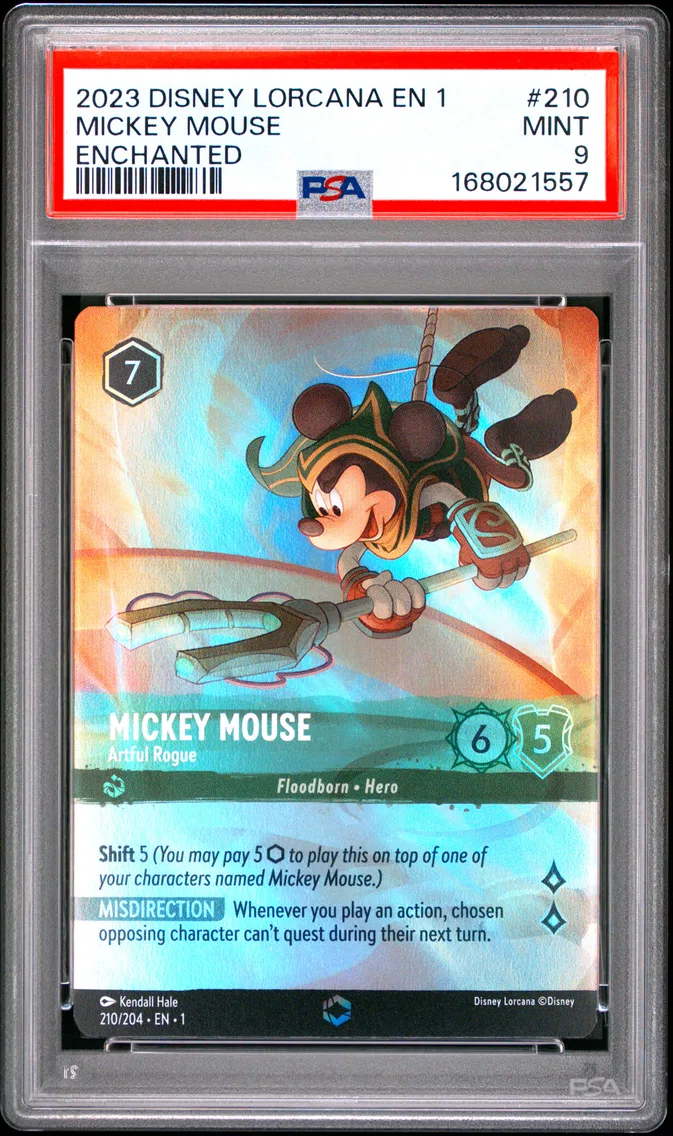 2023 #210 Mickey Mouse - Artful Rogue PSA 9 Disney Lorcana EN 1-the First Chapter