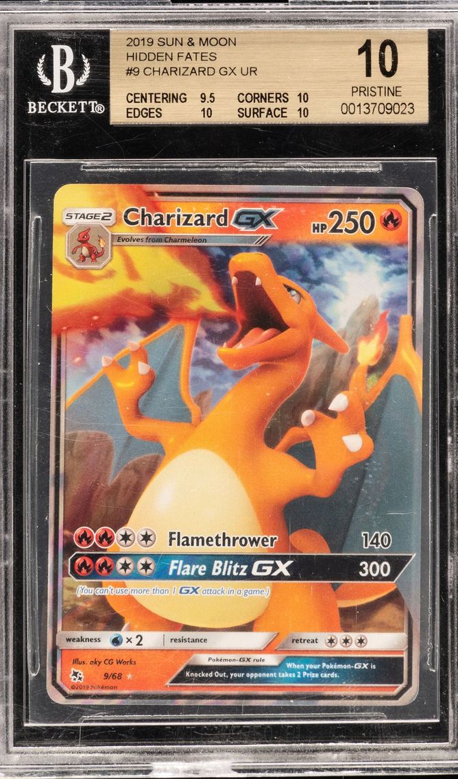 2019 #9 CHARIZARD GX UR BGS 10 POKEMON SUN AND MOON | HIDDEN FATES
