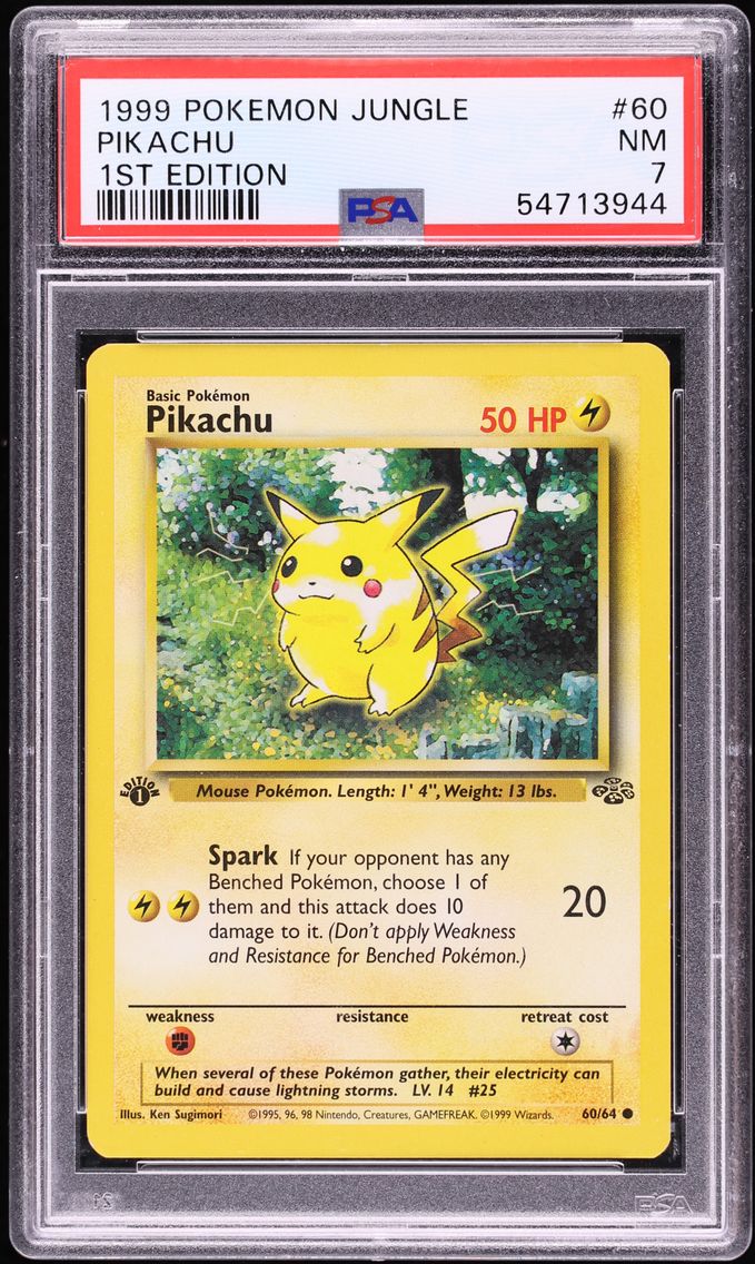 1999 #60 Pikachu 1st Edition PSA 7 Jungle Pokemon
