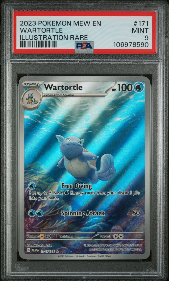 2023 #171 Wartortle PSA 9 Mew EN-151