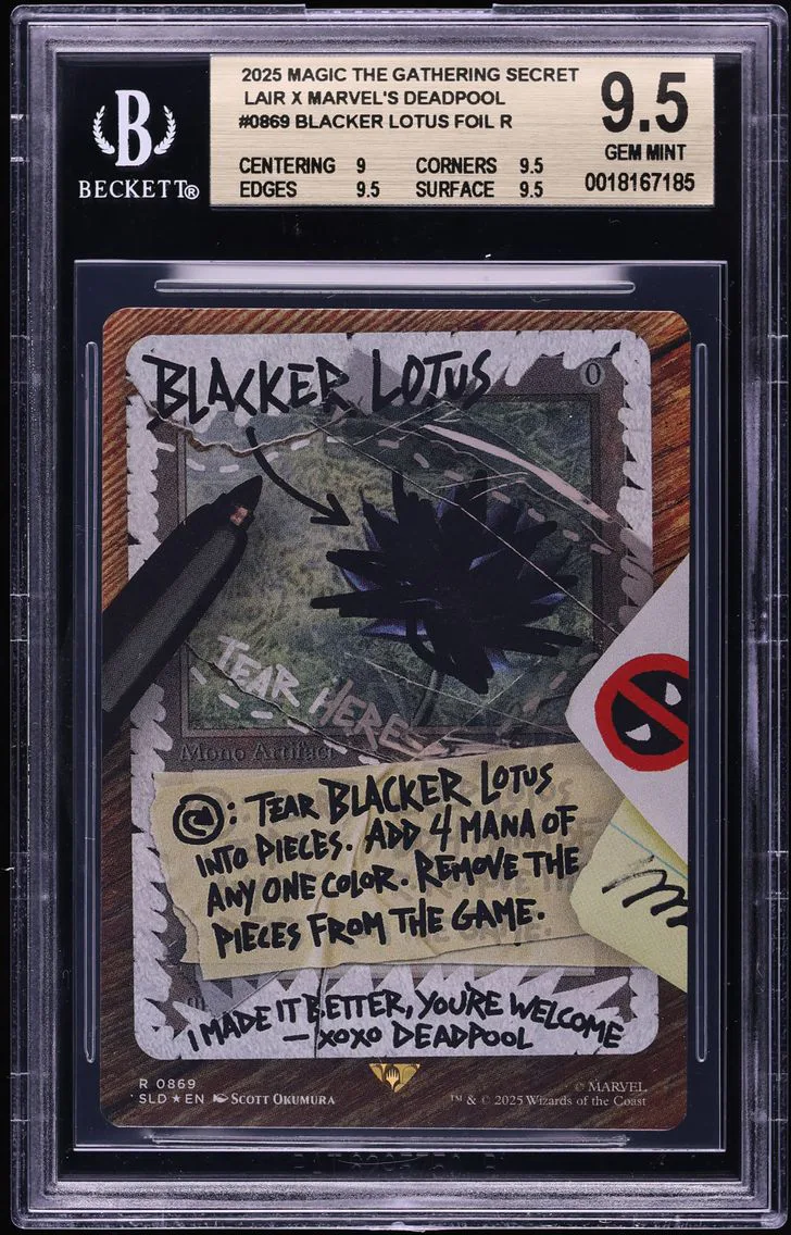 2025 #0869 Blacker Lotus Foil R BGS 9.5 MTG Secret Lair X Marvel's Deadpool