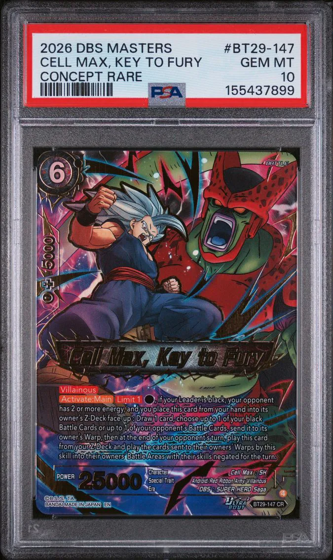 2026 #BT29-147 Cell Max, Key to Fury PSA 10 Dragon Ball Super Card Game Masters Series 29 Fearsome Rivals