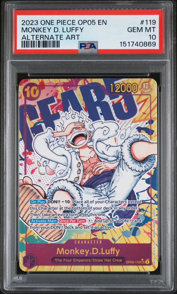 2023 #119 Monkey D. Luffy PSA 10 One Piece OP05-Awakening of the New Era