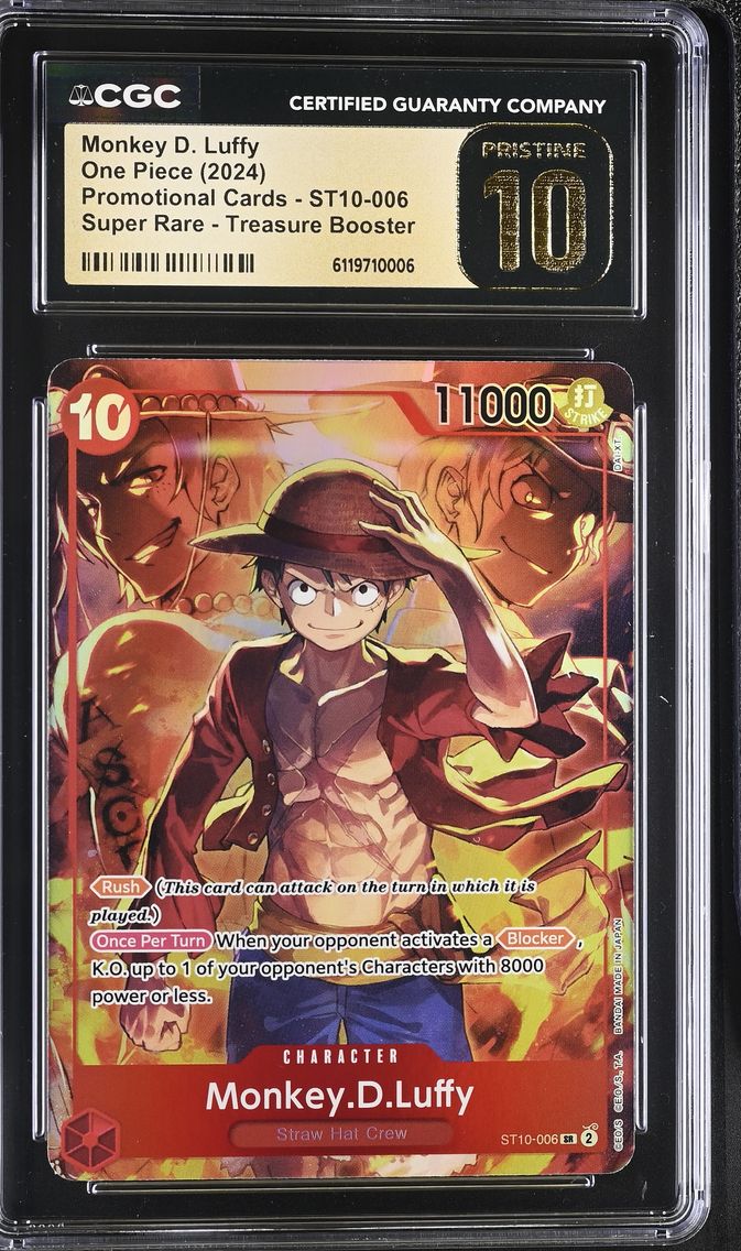 2024 #ST10-006 Promotional Cards - English Monkey D. Luffy SR Treasure Booster CGC 10 Pristine One Piece