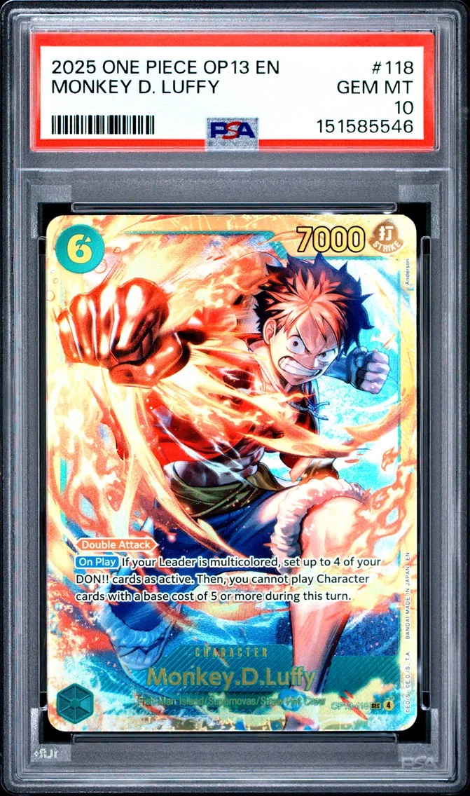 2025 #118 Monkey D. Luffy PSA 10 One Piece OP13-Carrying on His Will