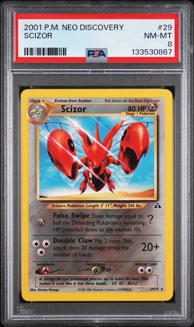 2001 #29 Scizor PSA 8 Neo Discov