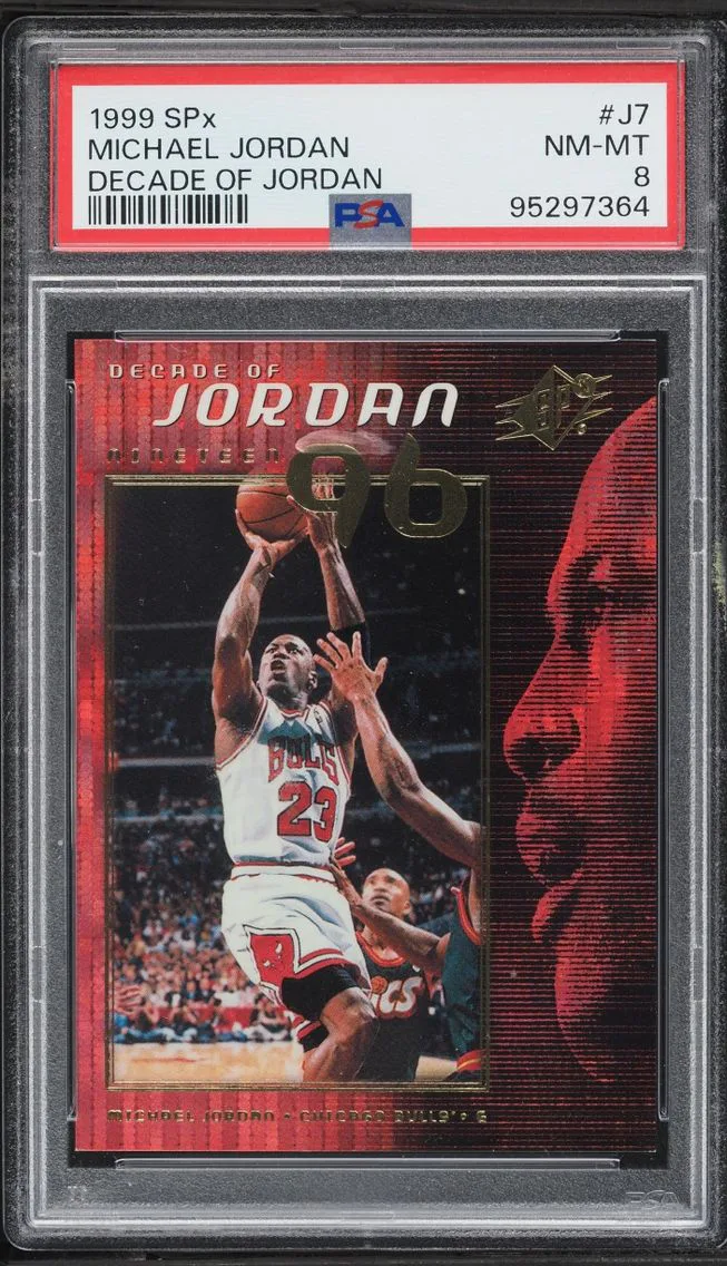 1999 SPx Decade Of Jordan Michael Jordan #J7 PSA 8 NM-MT