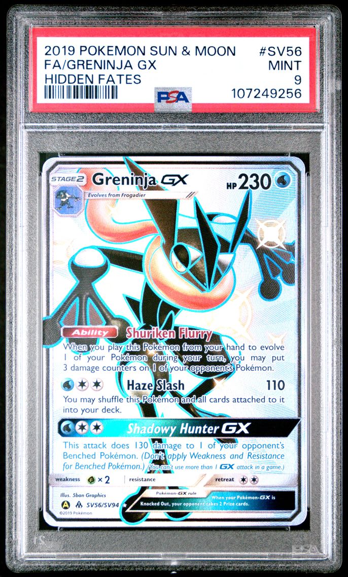 2019 #SV56 FULL ART/GRENINJA GX PSA 9 SUN & MOON HIDDEN FATES POKEMON