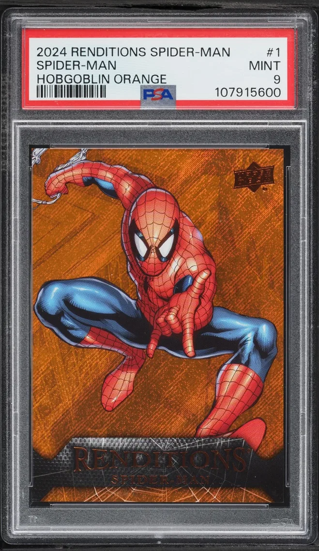 2024 #1 Upper Deck Marvel Renditions Spider-Man Hobgoblin Orange Spider-Man /299 MINT PSA 9
