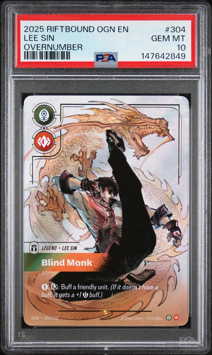2025 #304 Lee Sin - Blind Monk PSA 10 Riftbound: League of Legends Ogn-Origins